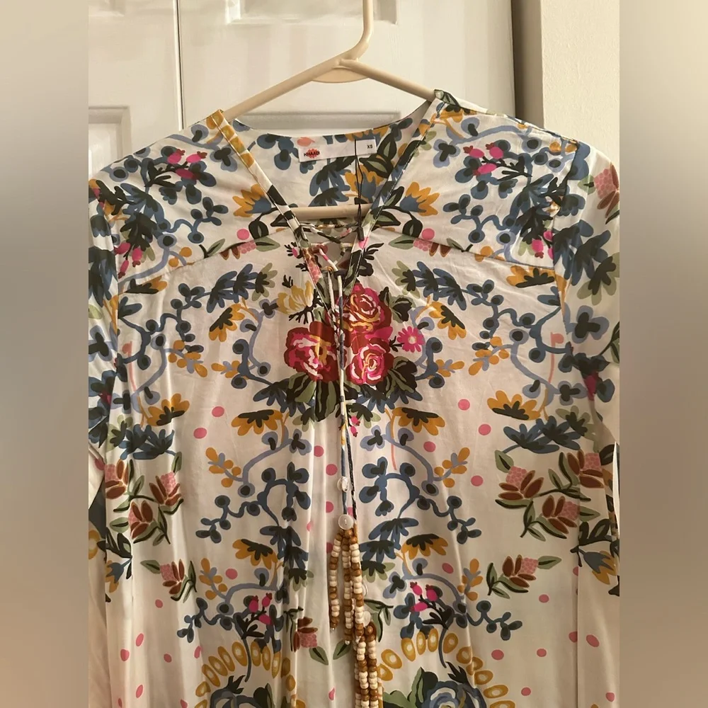 NWOT Khaadi Floral Tiered Cotton-Blend Maxi Dress. Size XS can fit up to a S._2